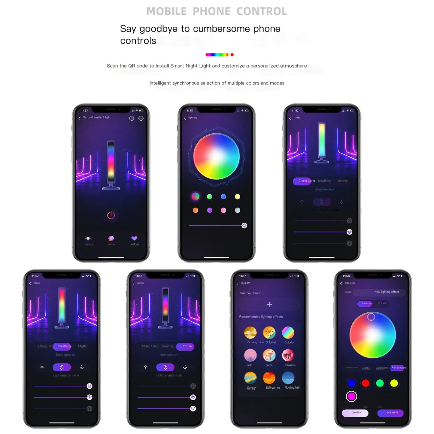 إضاءة إيقاعية موسيقية بتقنية LED RGB مع تحكم عبر تطبيق