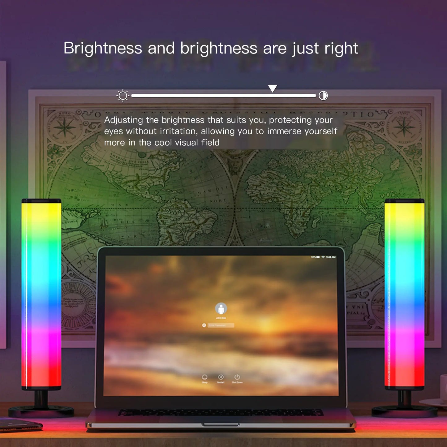 إضاءة إيقاعية موسيقية بتقنية LED RGB مع تحكم عبر تطبيق